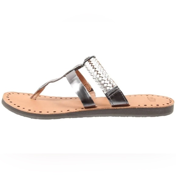 Ugg Womens 8 Shoes Australia Audra Braided Flip Flop Sandal Leather Thong Summer - Picture 1 of 6